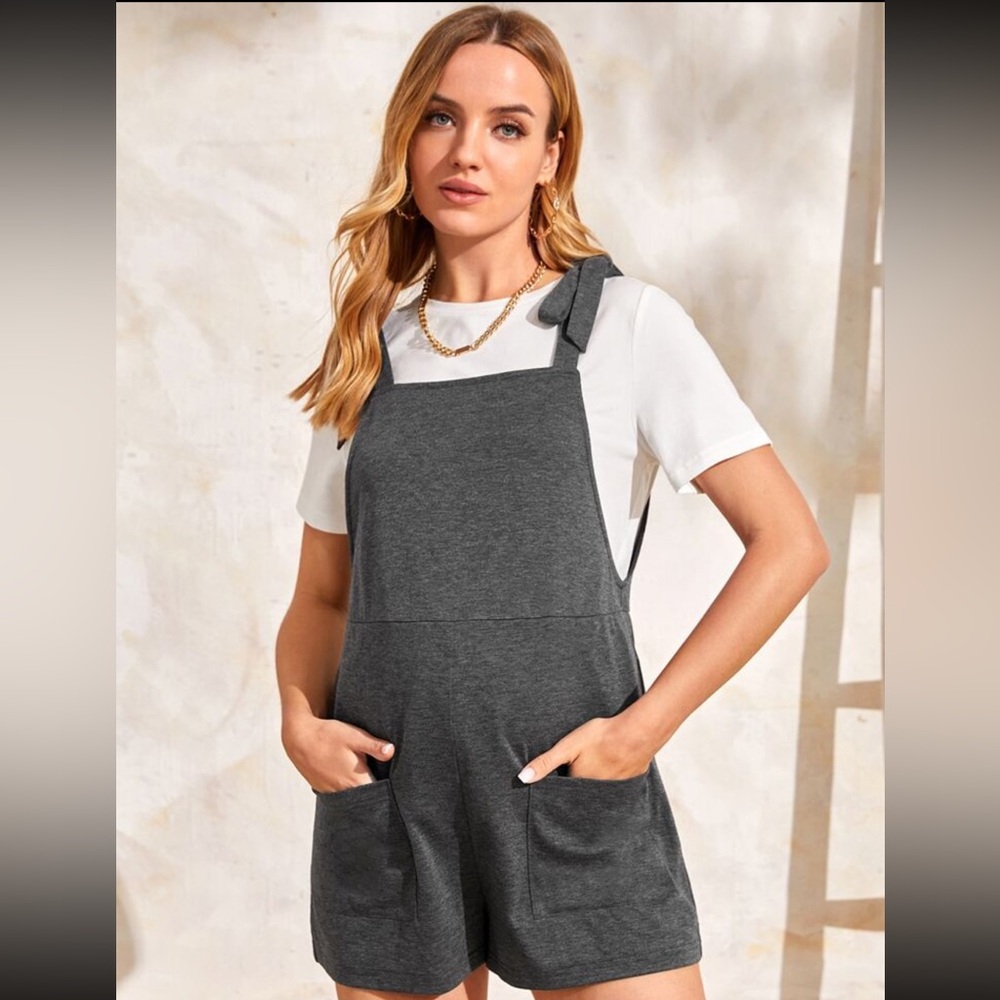 Maternity Pocket Overall Romper